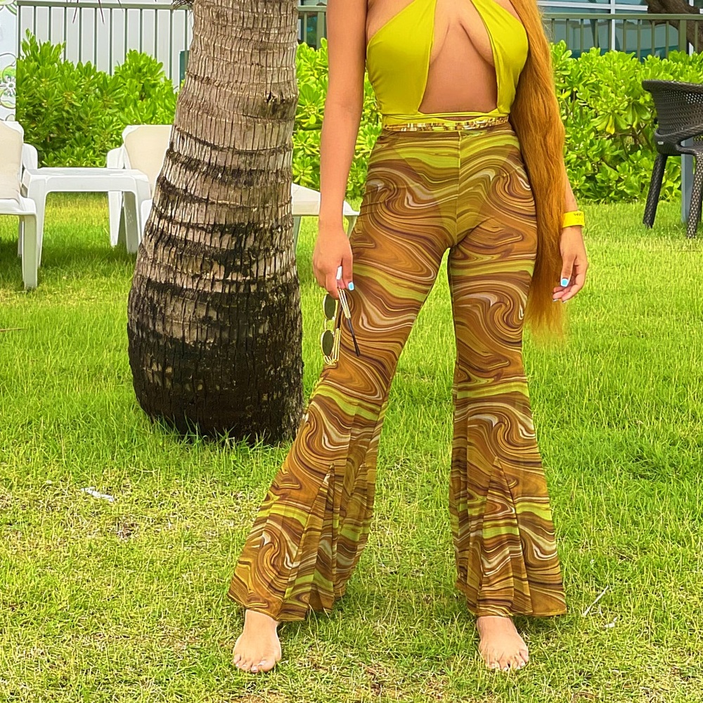 Olive beach cover up pants